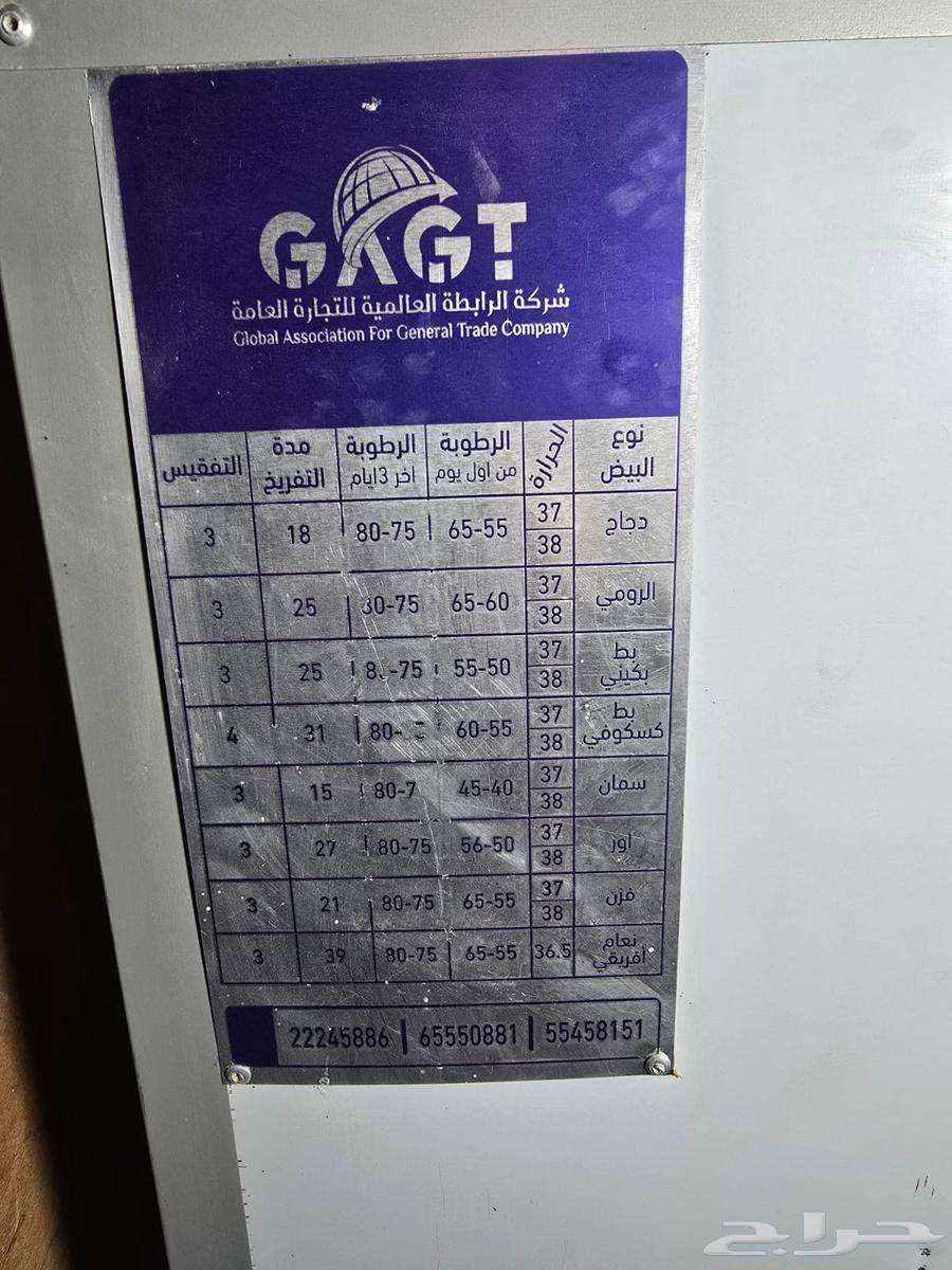 فقاسه للبيع 1060 بيضه63760105387393112