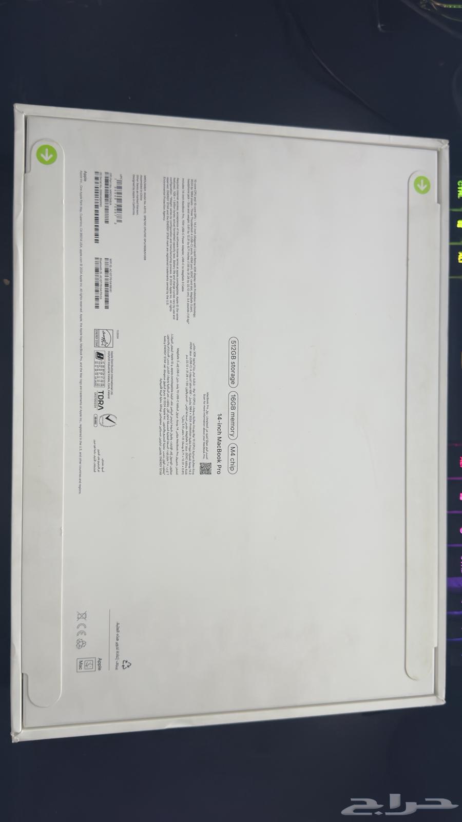 ماك بوك برو M4 اسود فلكي (جديد بالكرتون والتغليف والاستيكر)63772424937857111