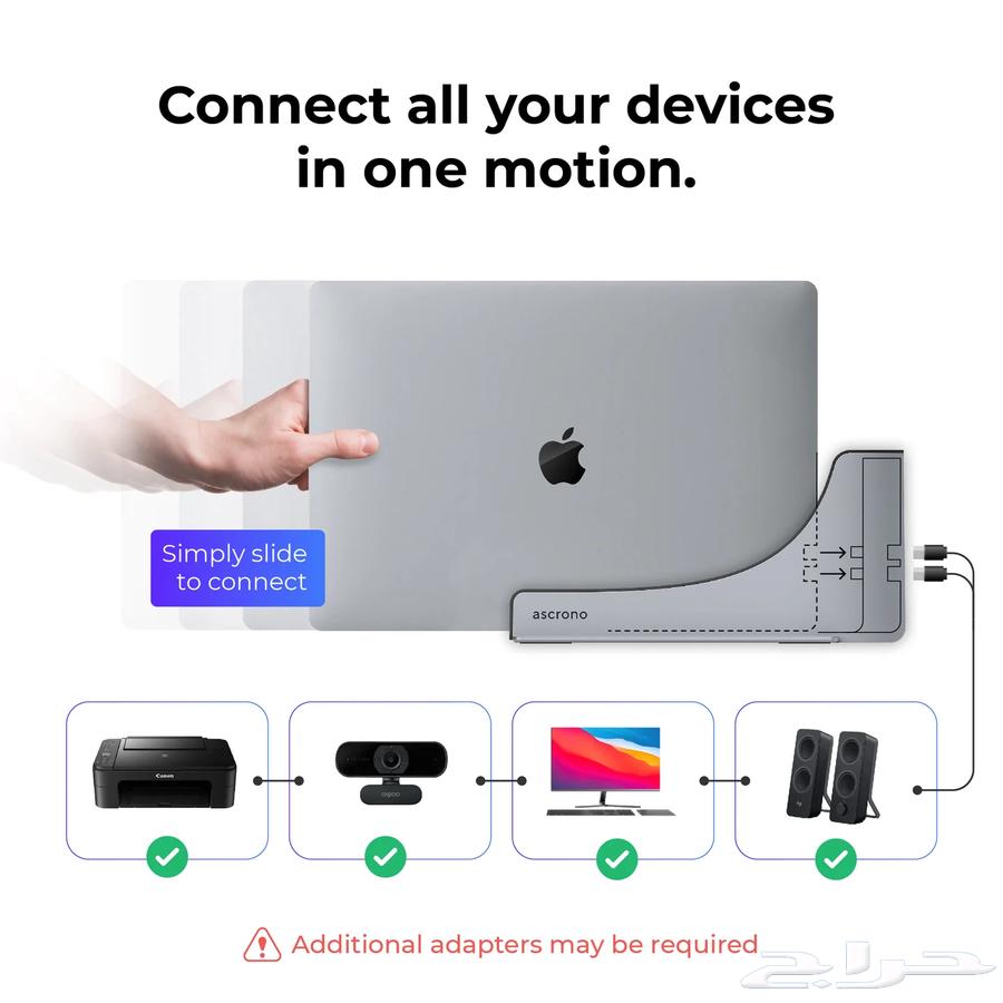 ستاند لاب توب ماك لتوصيل بشاشةAscrono Macbook Docking63763361680003114