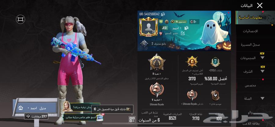 حساب ببجي للبيع63762388554241112