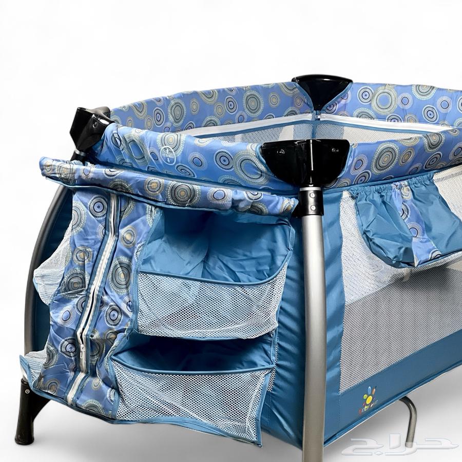 2-in-1 Baby Crib and Playpen - Crib with Side Pockets and Wheels for Mobility63773227110402113