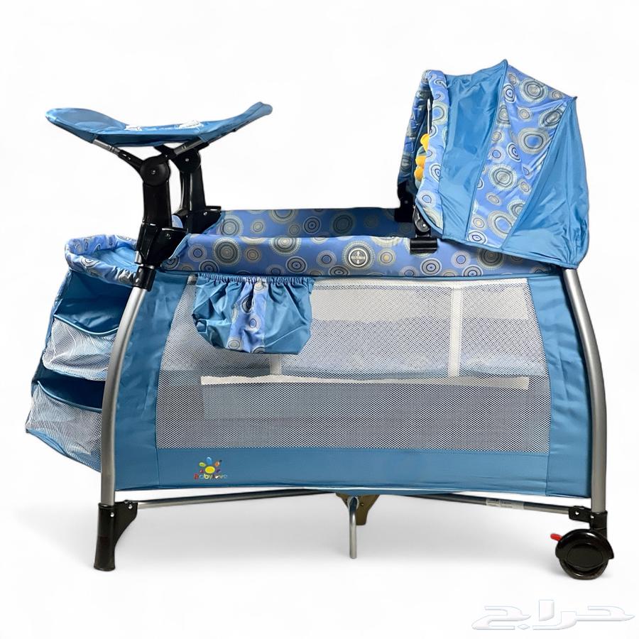 2-in-1 Baby Crib and Playpen - Crib with Side Pockets and Wheels for Mobility63773227110402111
