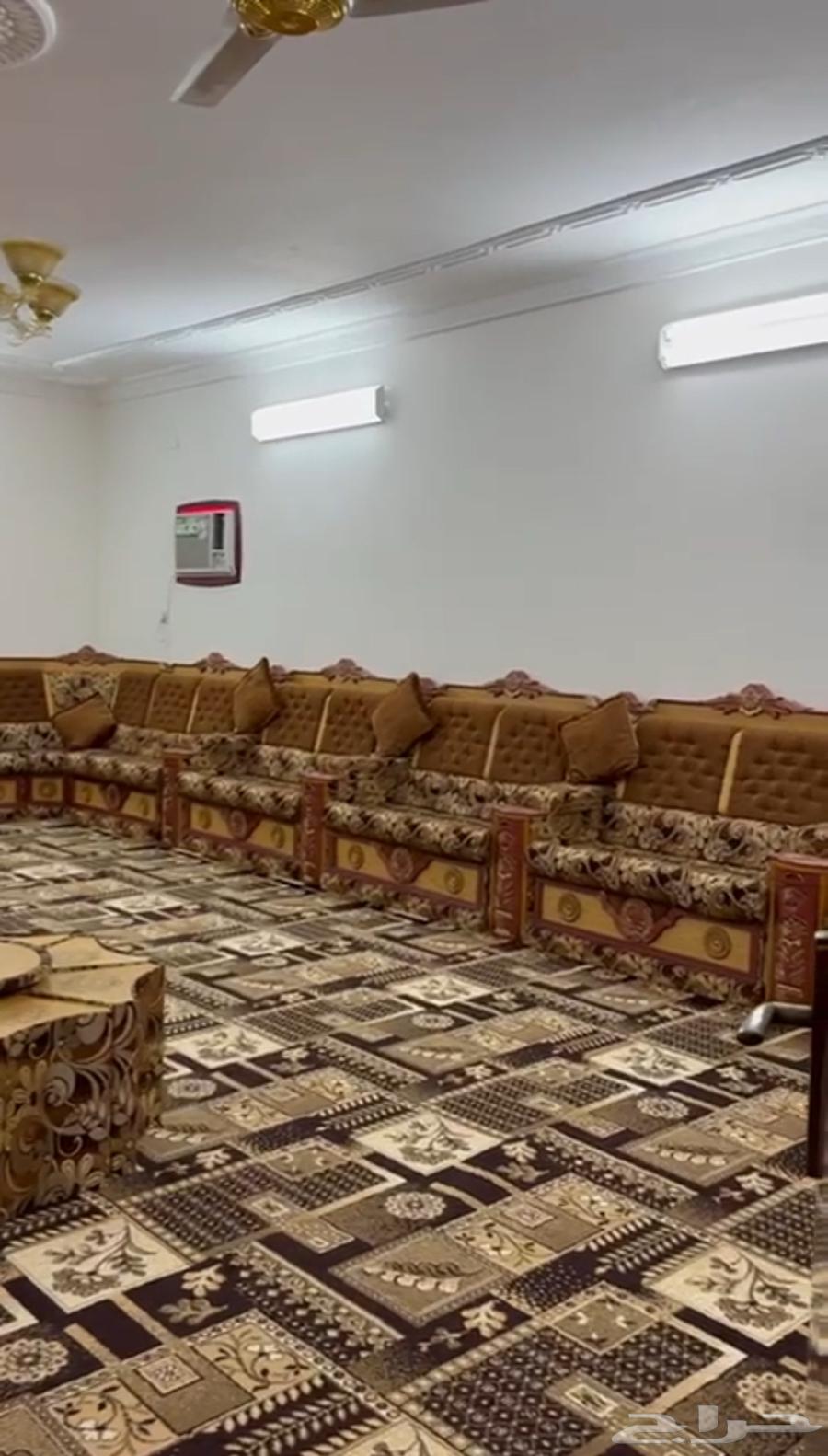 Luxurious semi-new sofa for sale, size 9 by 7 with six chairs, cushions, and tables63779685920130111