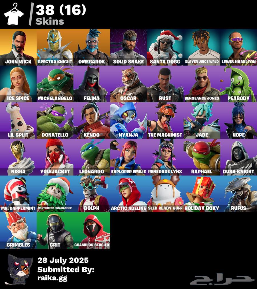 Hello everyone, I'm offering you a John Wick and Teenage Mutant Ninja Turtles account63777316753153110