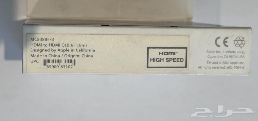 للبيع سلك (كيبل) HDMI من الطرفين من آبل أصلي بطول 1.8 متر63779798591490114