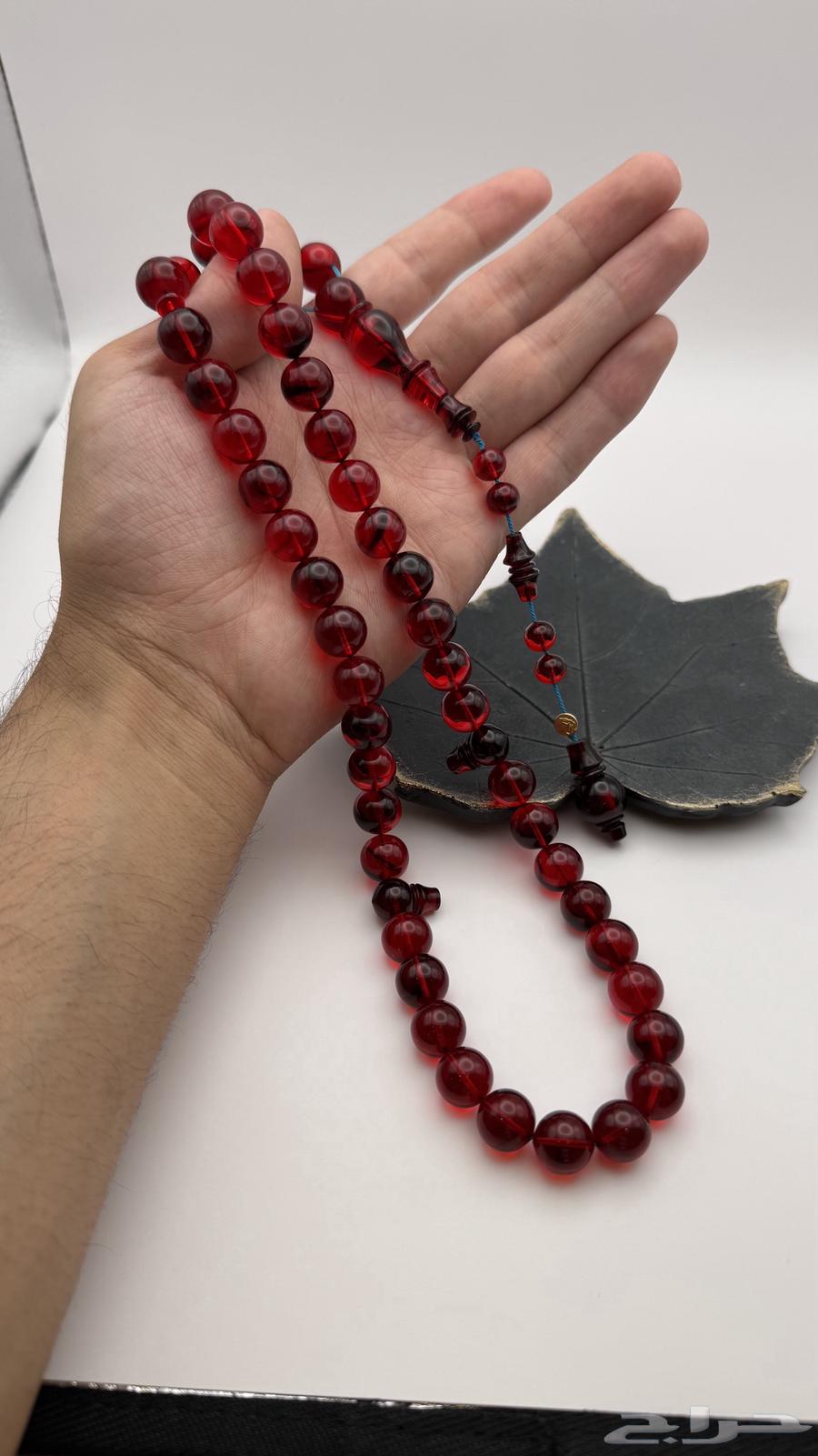 Red inked lathe Al-Wa7i prayer beads ((( Sold )))63858131064066112