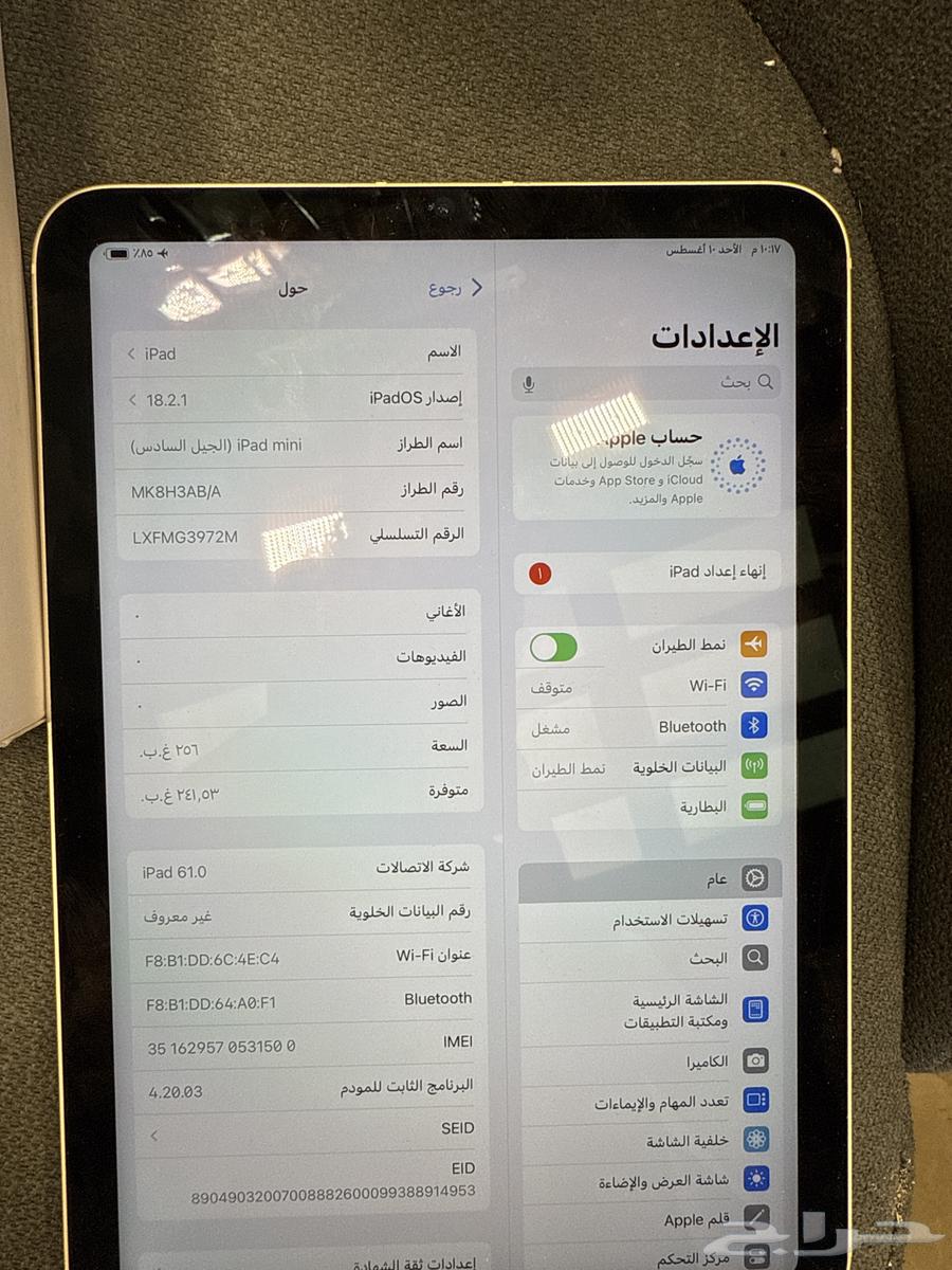 ايباد ميني 6 مستخدم نظيف بكرتونه 256 قيقا شريحه63761313350914112