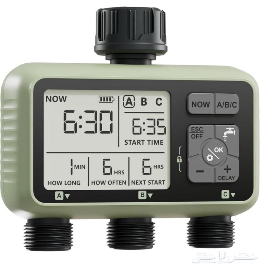 Smart irrigation timer device with 3 separate outlets for irrigation and water control63443539307907111