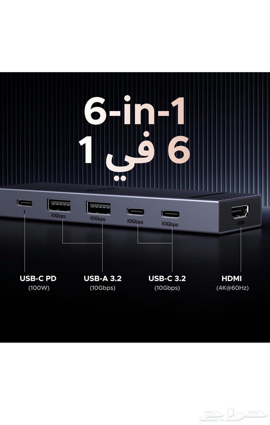 UGREEN 6-in-1 Hub with 100W Charging and HDMI 4K64096646060035113