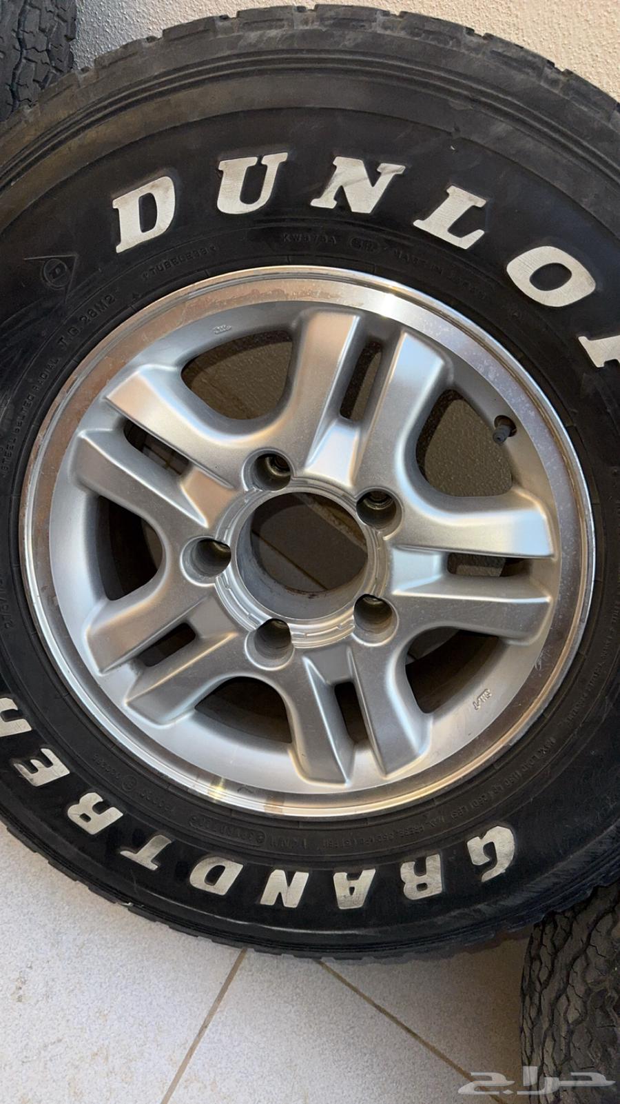 للبيع كفرات دنلوب وجنوط الحميد64343509159169111