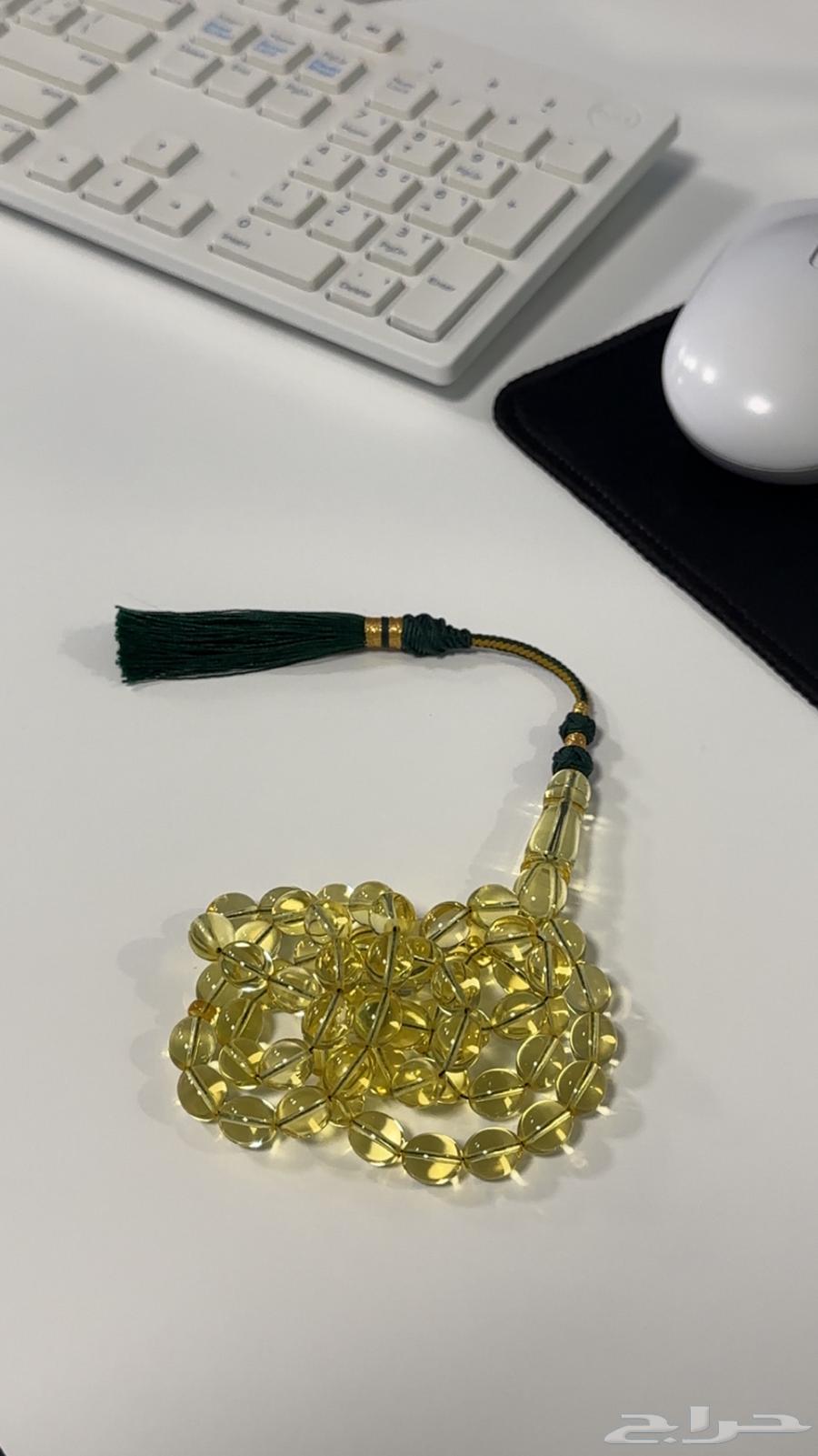 Transparent Aquatic Amber Rosary64141537945731114