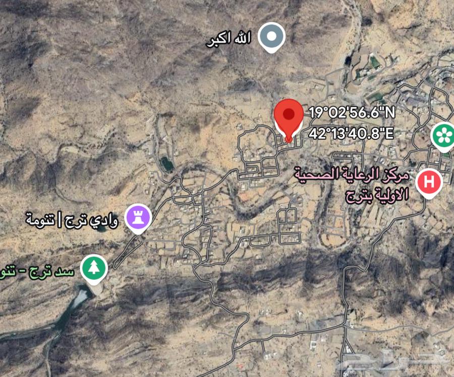 ارض في مخطط بقرية ترج بمحافظة تنومه63613319621634110