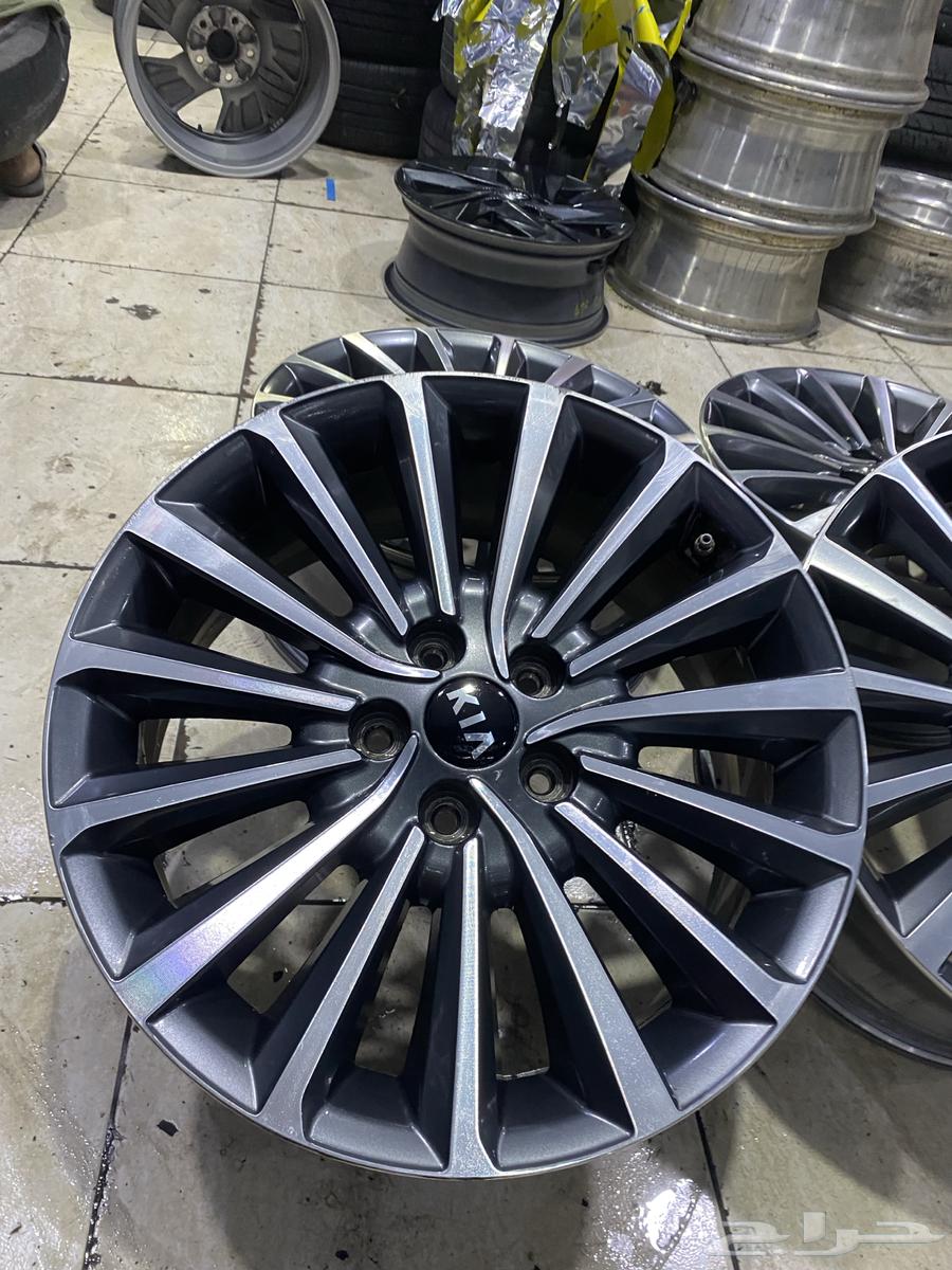 طقم جنوط كيا كدنزا مكحل مقاس 18 اصليه وكاله64365305977986110