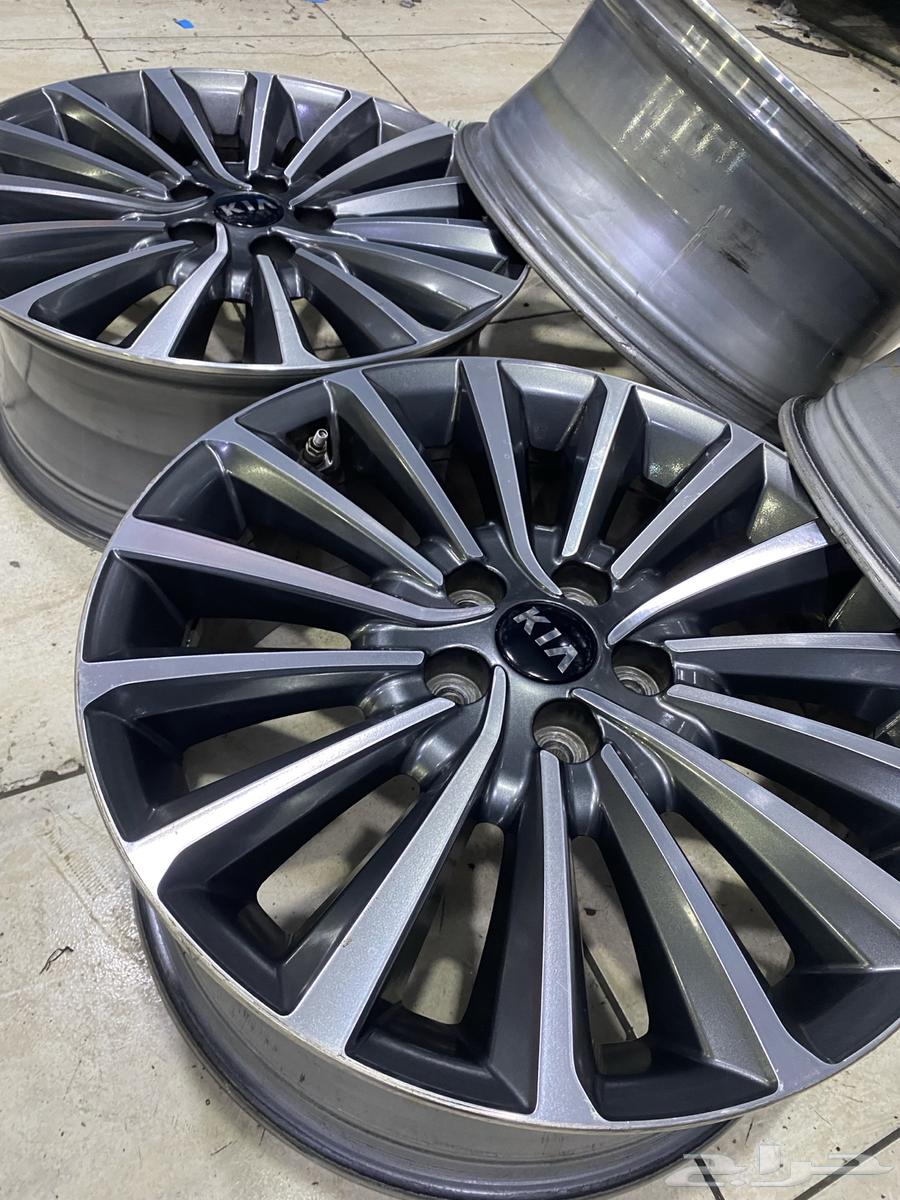 طقم جنوط كيا كدنزا مكحل مقاس 18 اصليه وكاله64365305977986112