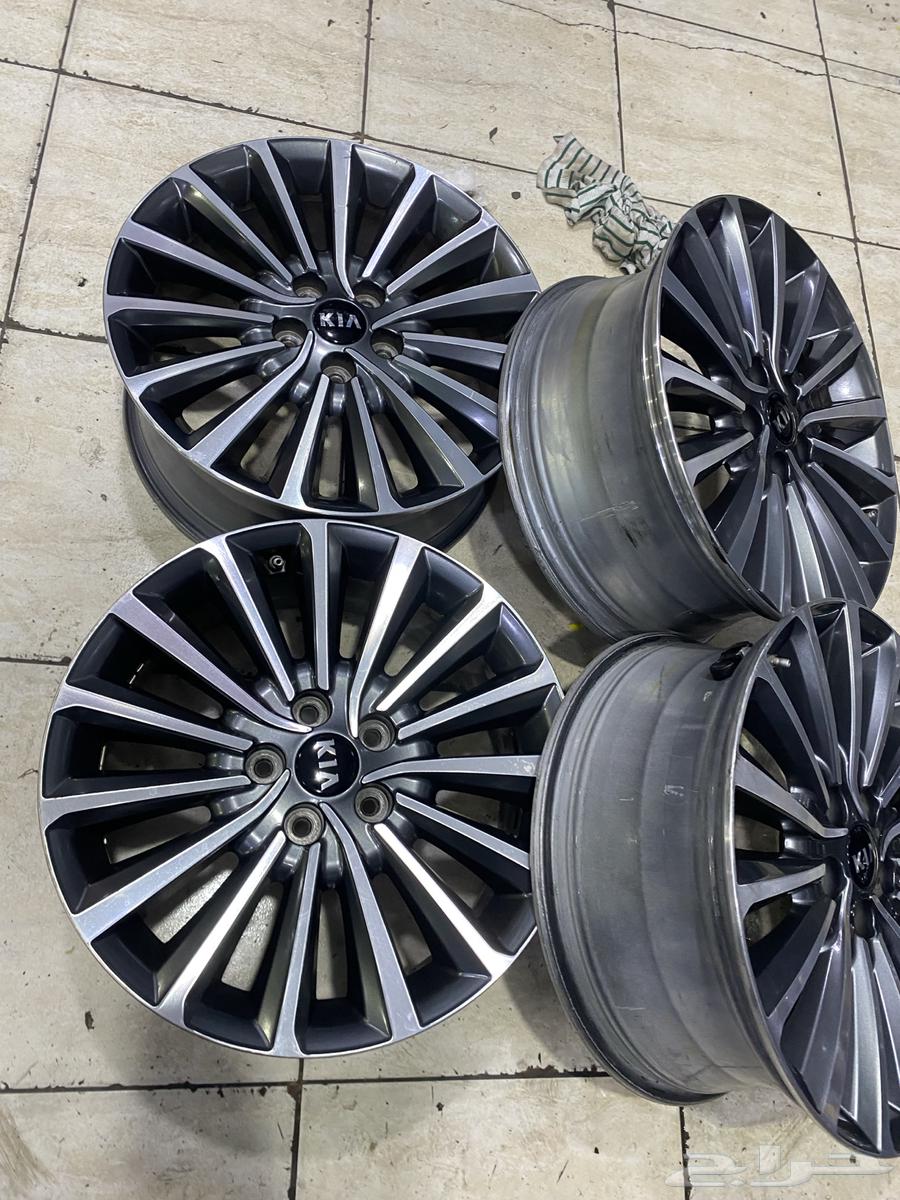 طقم جنوط كيا كدنزا مكحل مقاس 18 اصليه وكاله64365305977986113