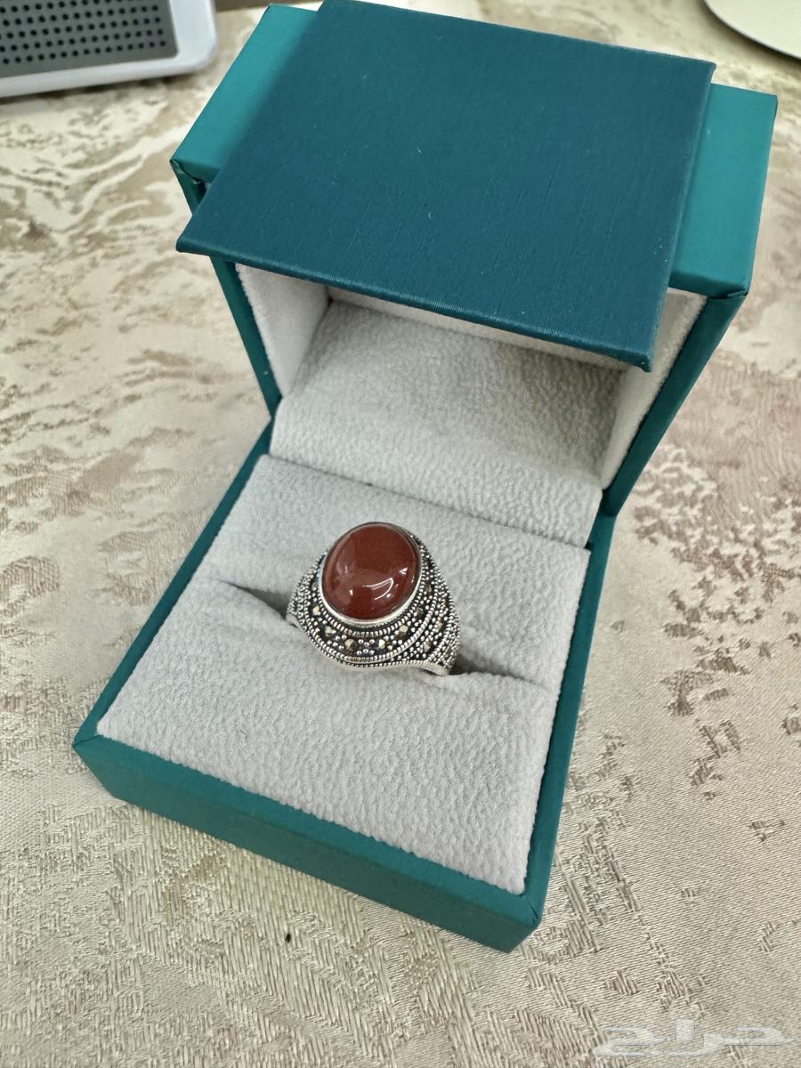 Fayendra Natural Agate Ring in 925 Sterling Silver with Zircon64141547771267113