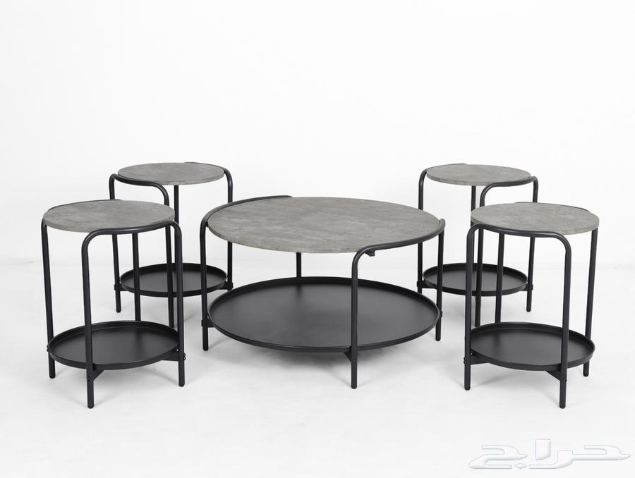Modern Luxury Round Coffee Table Set with 4 Side Tables64146242070018110
