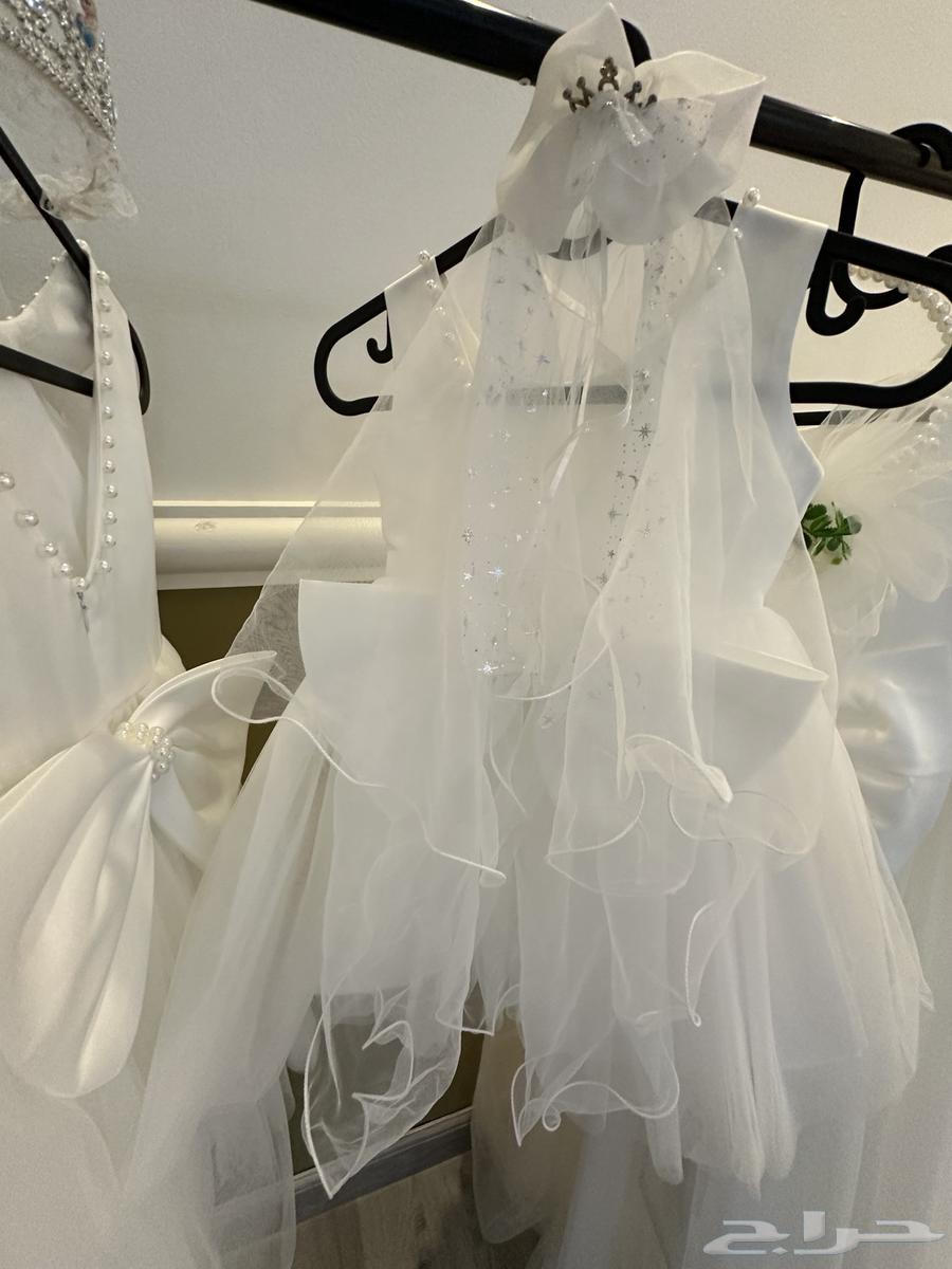 فساتين زفاف للبنات عمر 4 سنوات و7 سنوات و12 سنة مع الطرحات64176096147331112