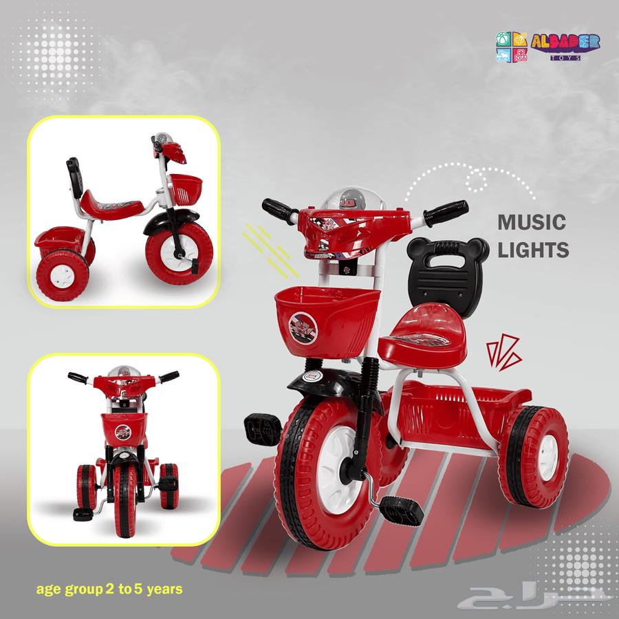 سيكل ثلاثي للأطفال - دراجة أطفال بتصميم سلتين ومؤثرات صوتية64202429483523113