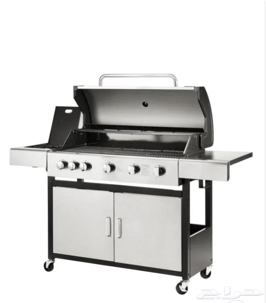 شواية غاز 6 عيون وعين جانبيه وأسياخ شواء بغطاء حماية64218790647809111