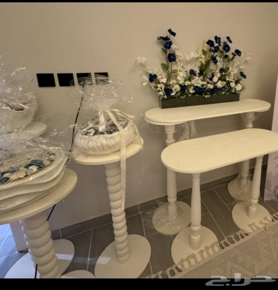 طاولات استقبال مواليد شامل صواني واكريلك ورد64213380191361112
