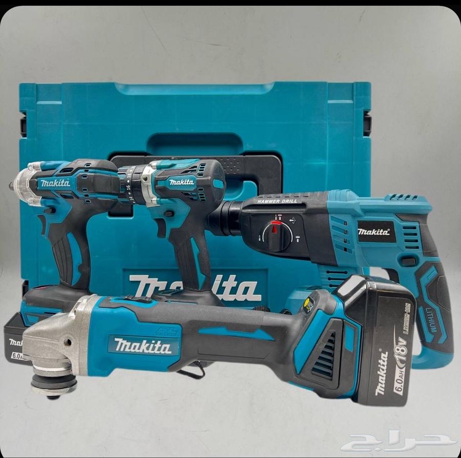 طقم ماكيتا 4 في 1 مع 4 بطاريات 2 شاحن64406220637953110