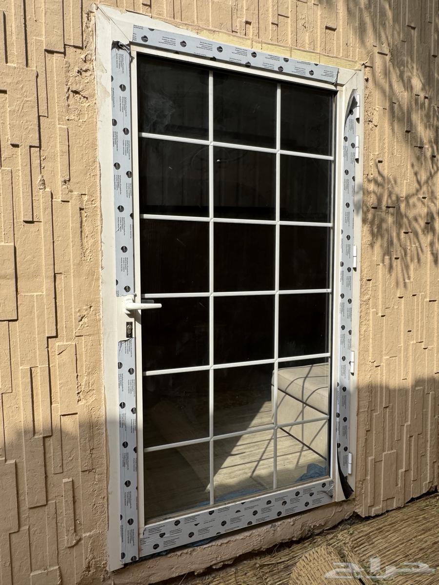 باب ألمونيوم سرايا أبيض دبل جلاس اخو الجديد64227347054337111