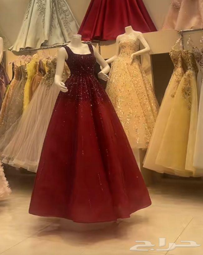 فستان سهرة فخم لون احمر64216118572546110