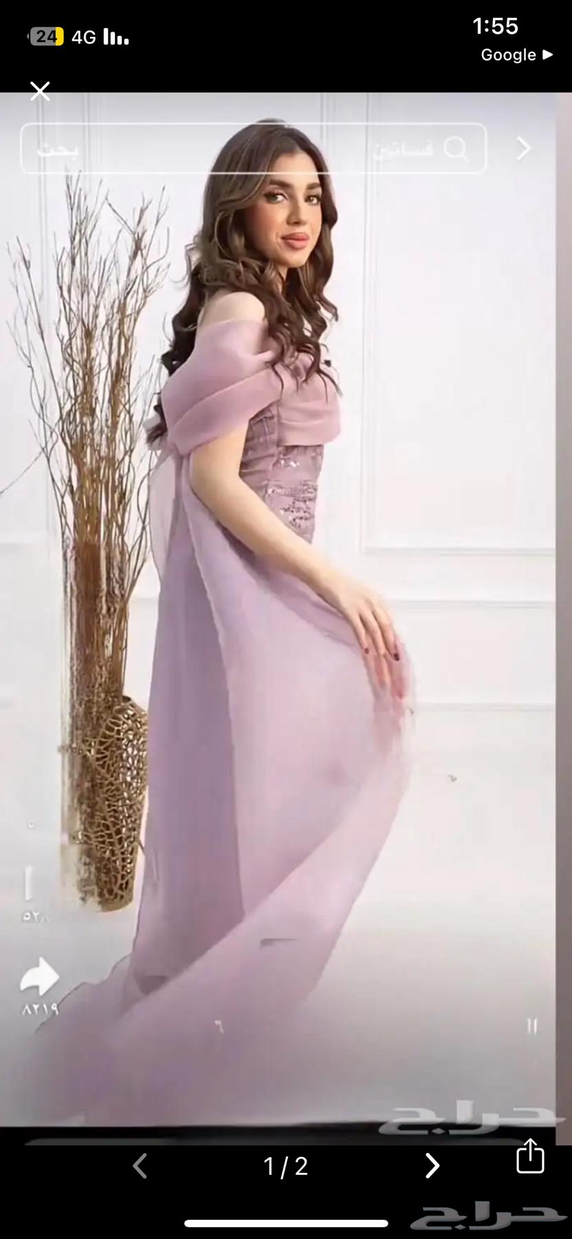 فستان موف لبس مره وحده نظيف64217530282882111