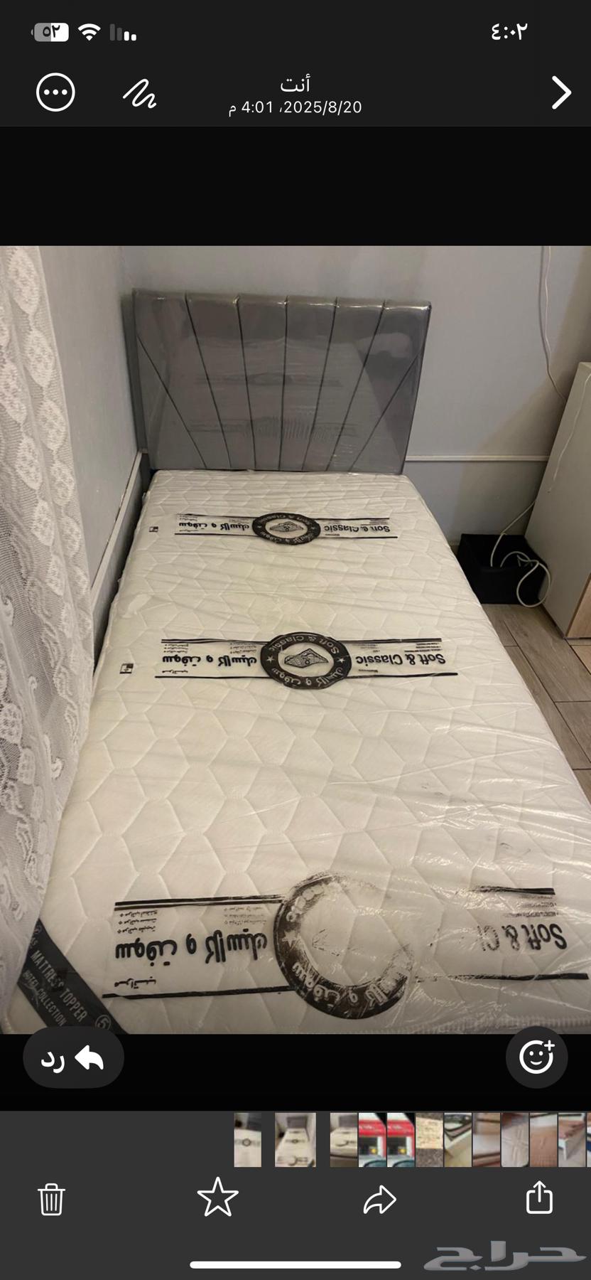 سرير طول 200عرض100تفصيل خشب قوي متين يتحمل السرير64219232351875110