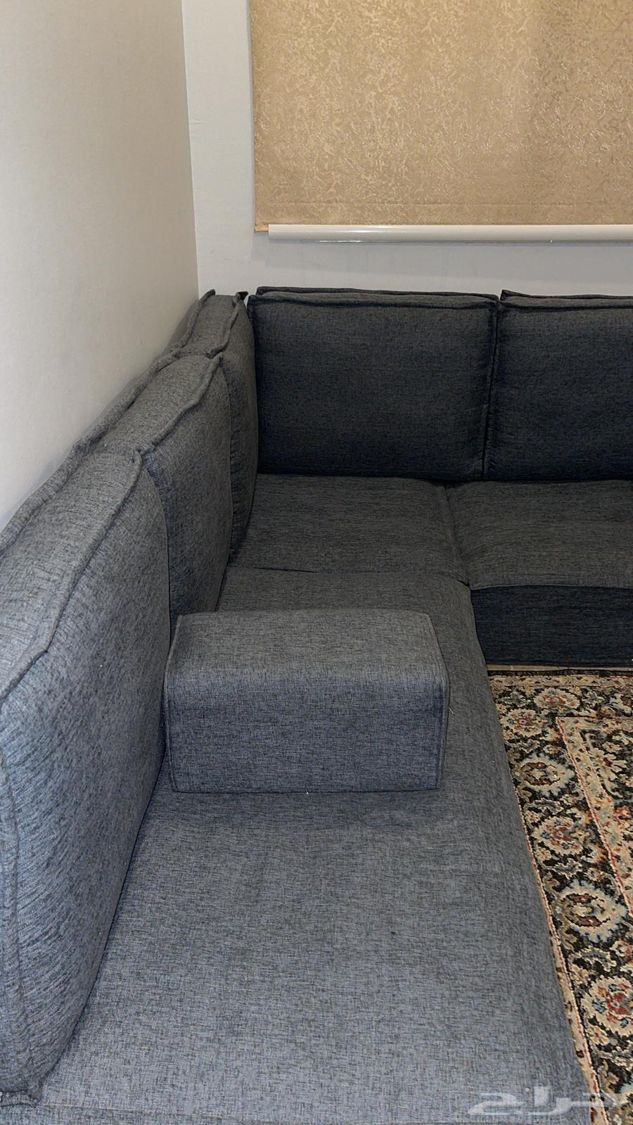 كنب رمادي L مع فرشة ايكيا (تم البيع)64246647169921111