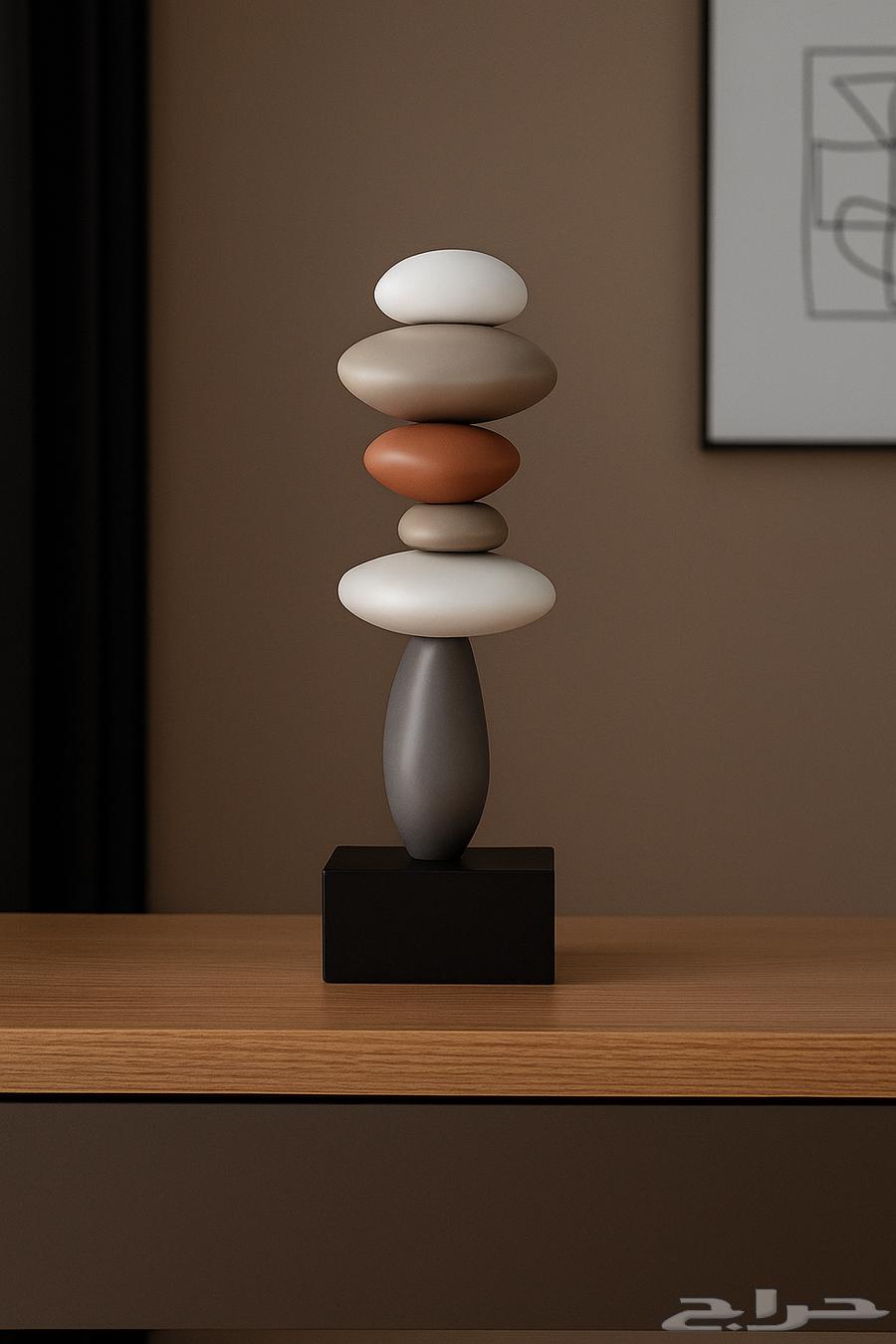 تمثال ديكور حجري بألوان محايدة64243895951106110