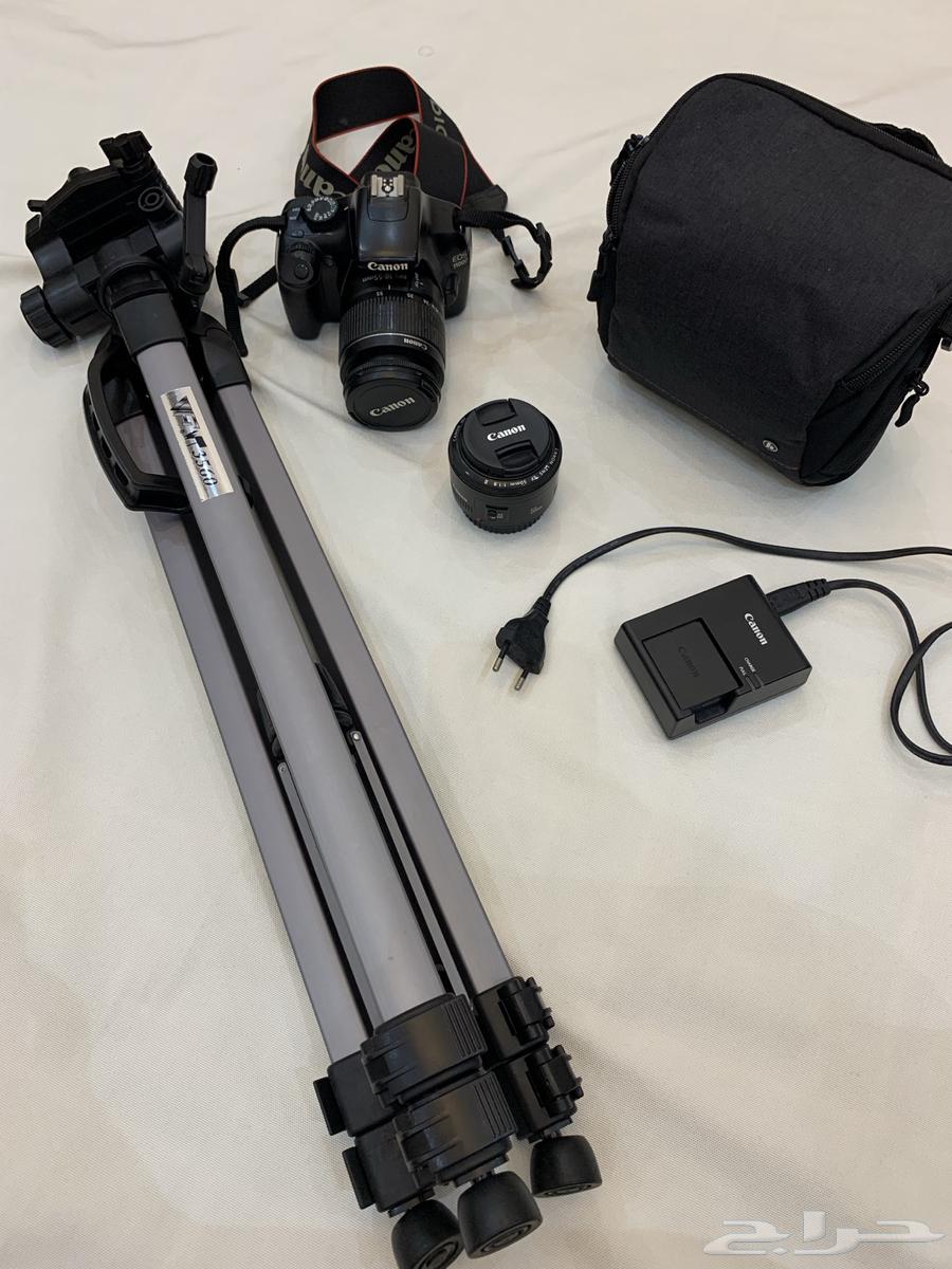 Canon 1100D camera with complete accessories, 50mm lens, and tripod64245481532419112