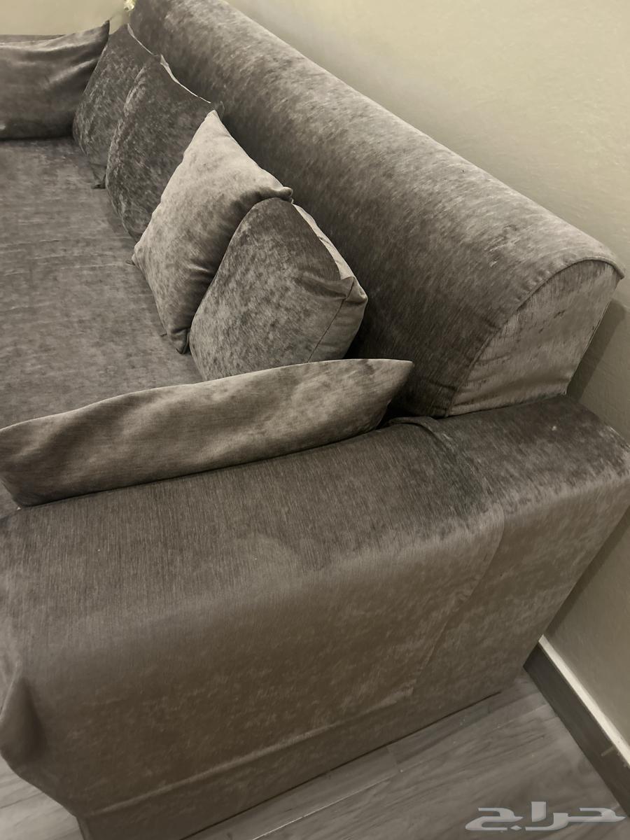 كنب مستعمل مترين و20 سم لون رمادي قماش القثمي64235478539650113