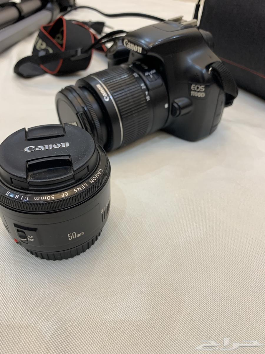 Canon 1100D camera with complete accessories, 50mm lens, and tripod64245481532419111