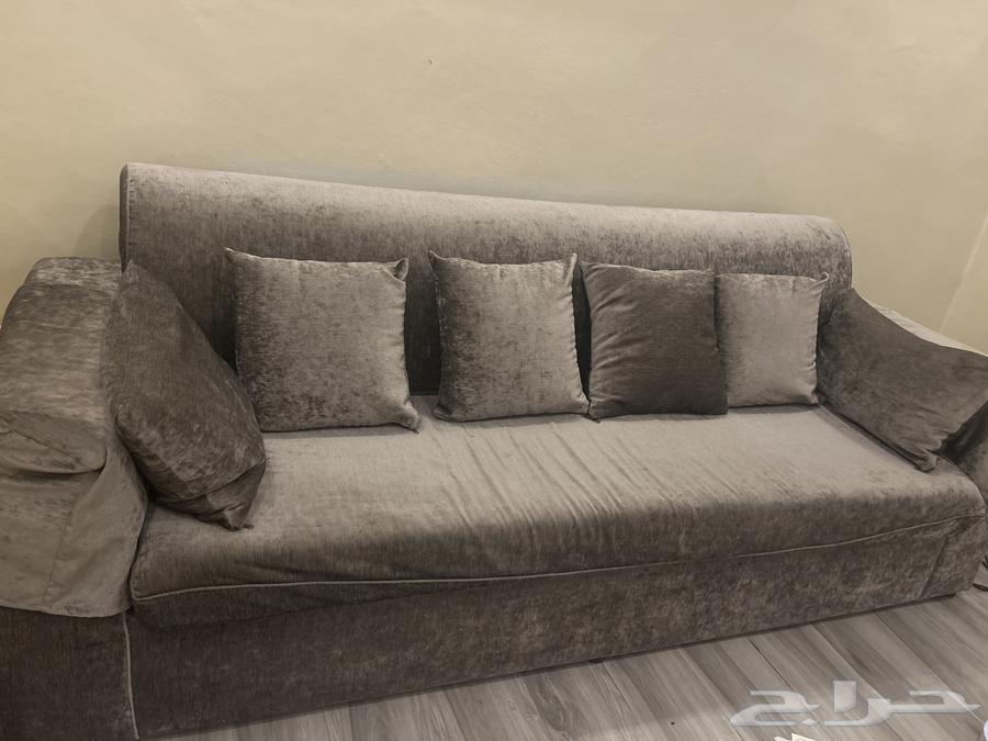 كنب مستعمل مترين و20 سم لون رمادي قماش القثمي64235478539650110