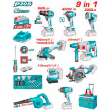 طقم معدات حصري 9في 1 بطارية توتال TOTAL64414237131011110