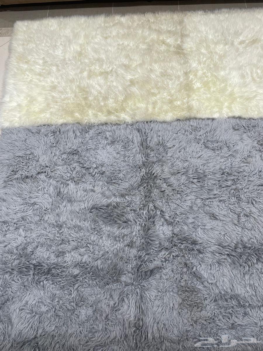 مفرش فرو لون ابيض ولون رمادي64259463466114110