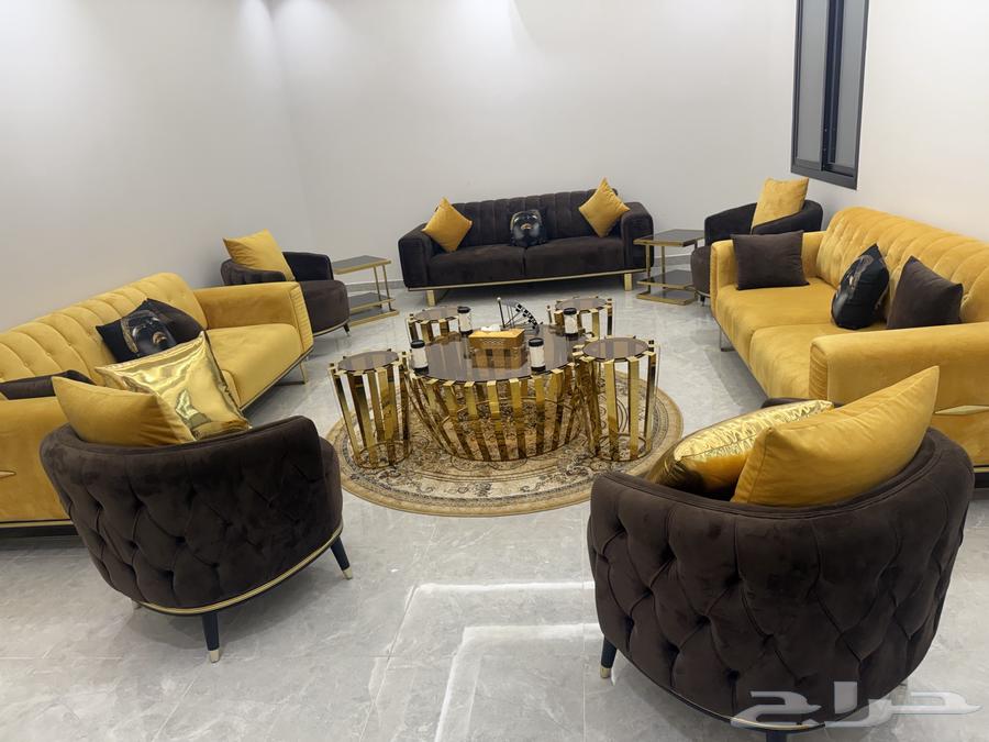 Luxurious semi-new yellow Turkish sofa and the second one local64266316536323111