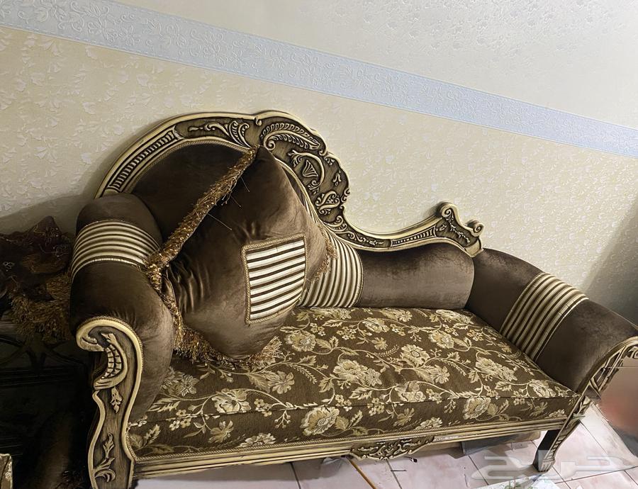 كنب خشب حفر كامل مع ستارة64273166320001113