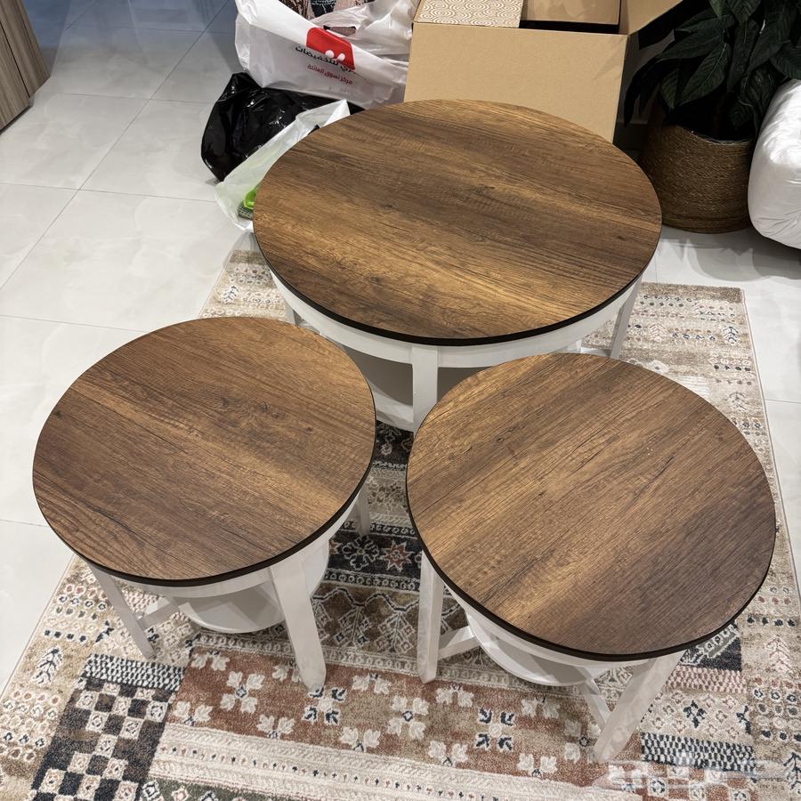 طقم طاولات خشب للبيع شبه جديد64267356187010110