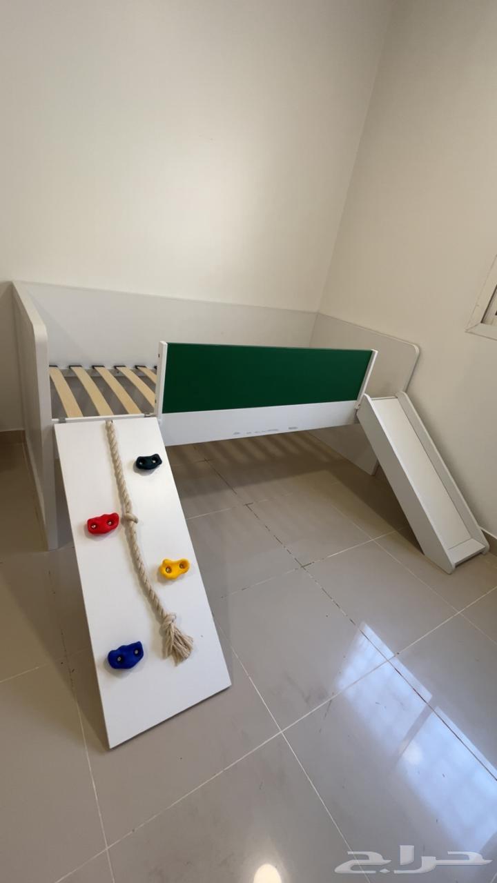 Children's bed with slide, climbing and blackboard64263352229121111