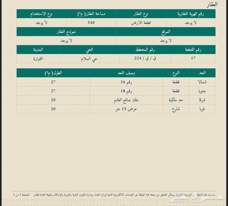 ارض للبيع بمخطط السلام بالقوارة63613611316865111