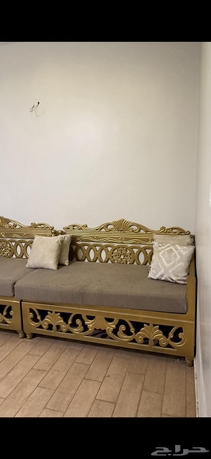 Wooden chairs with cushions, pillows, and curtain64323789856386110