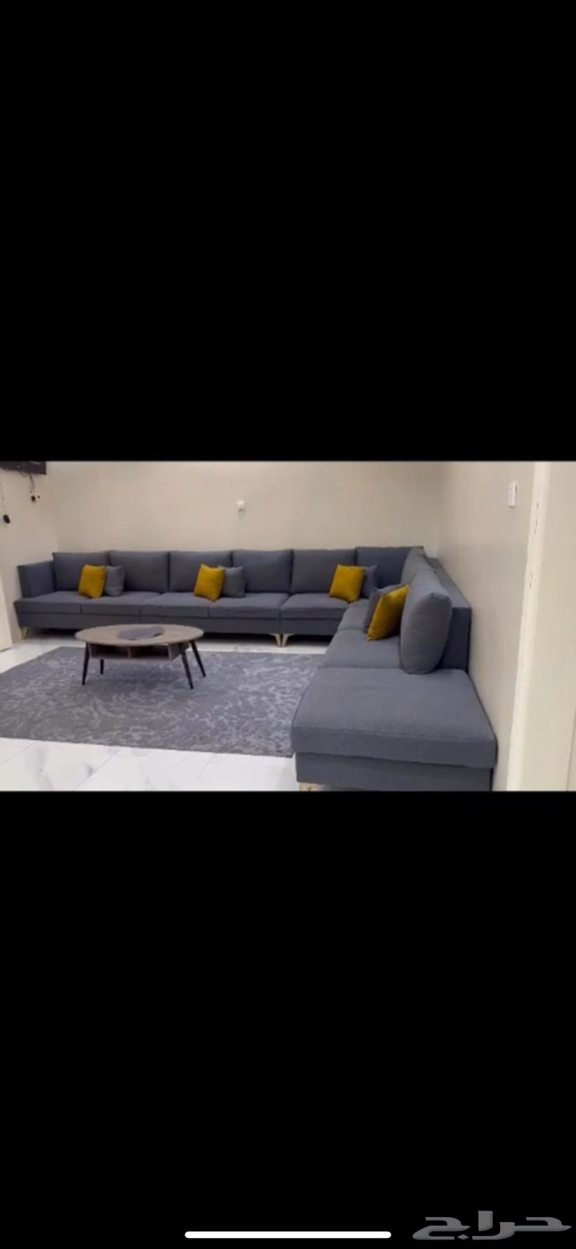 كنب حرف ال مع طاوله في النص ومع سجاده ومع طاولة تلفزيون 110064314109249411110