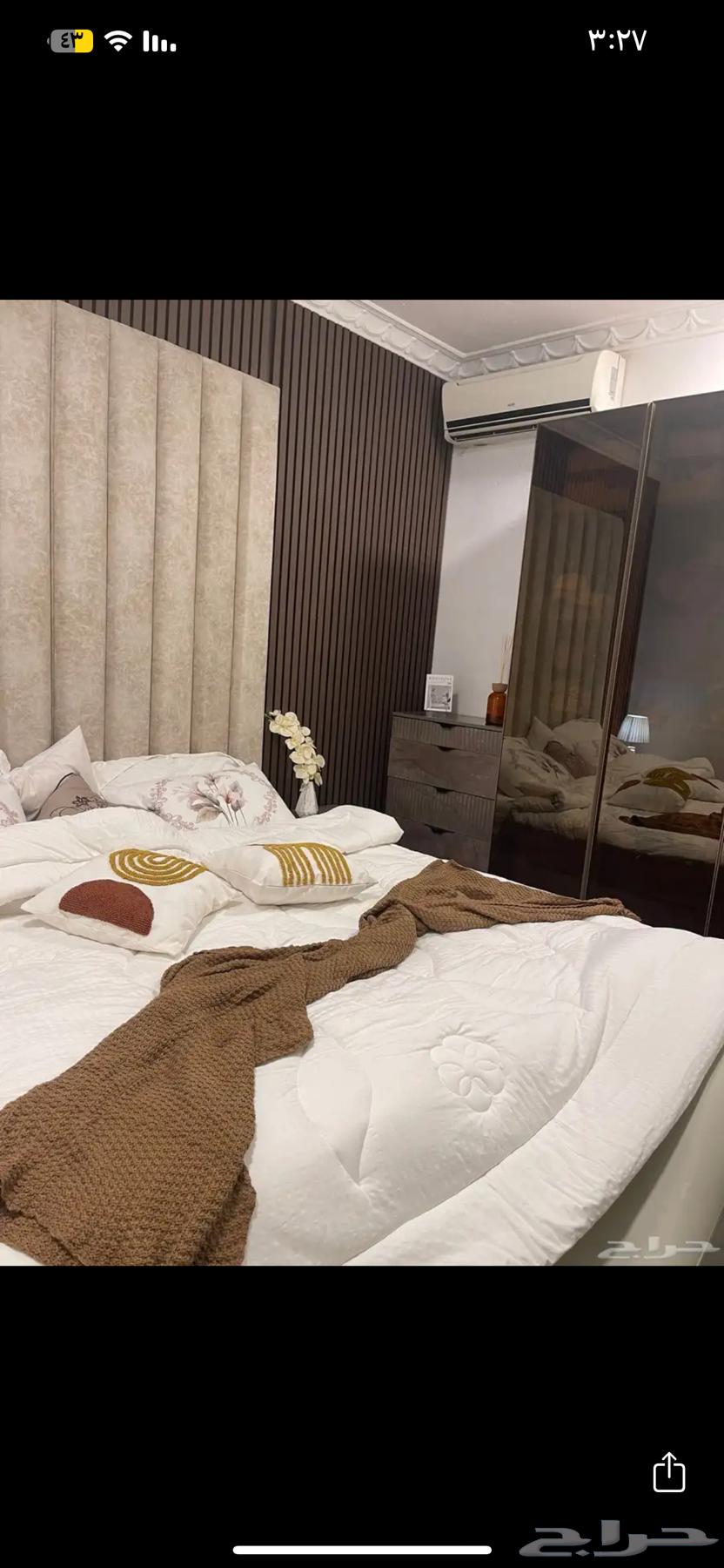 سرير جدراي مع ديكور بديل خشب64313757440259111