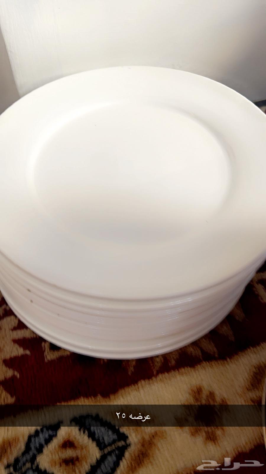 مجموعة صحون بيضاء64326418292097111