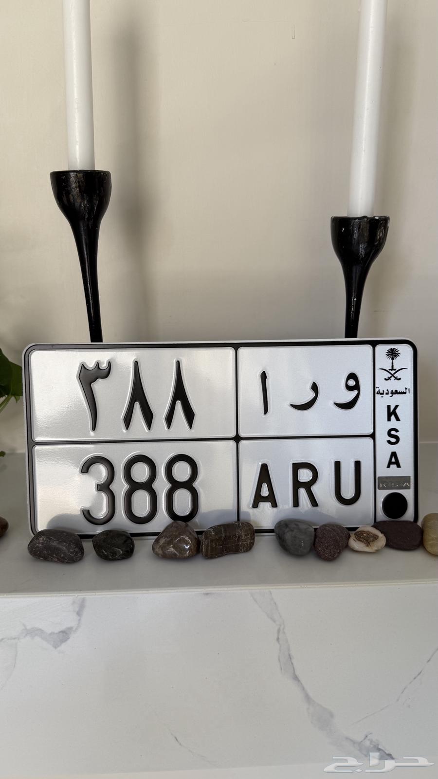 A distinctive plate behind 38864473639439745110