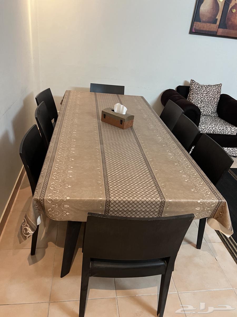 Dining table 100x220cm with 8 chairs, medium condition64332891673473112
