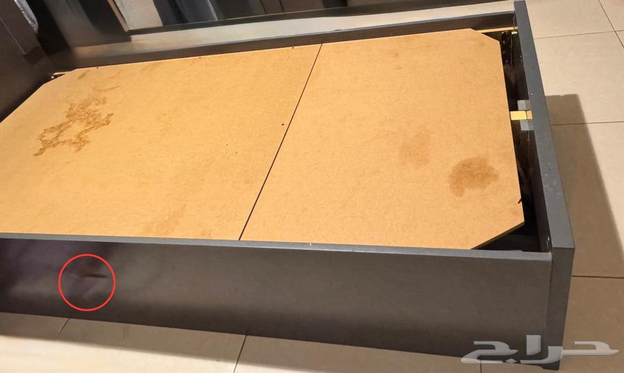 Gray wooden single and a half bed with bottom drawer64325398897665112